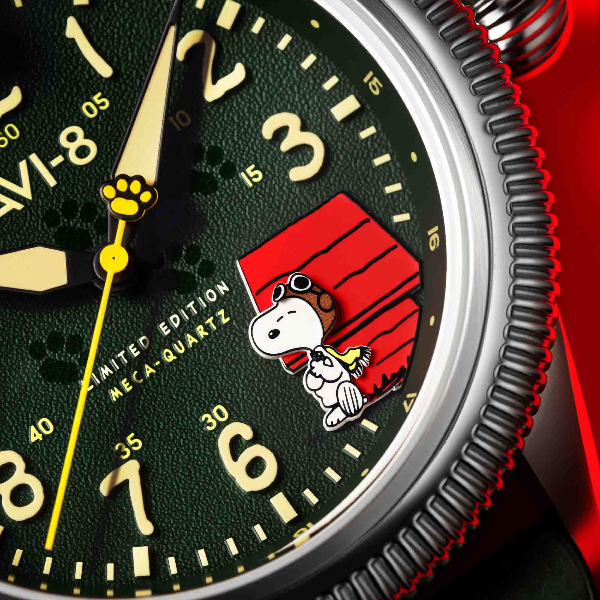 AVI-8 Flyboy Airmaster 40 Meca-Quartz Peanuts Snoopy Flying Ace Doghouse Green Limited Edition - Image 9