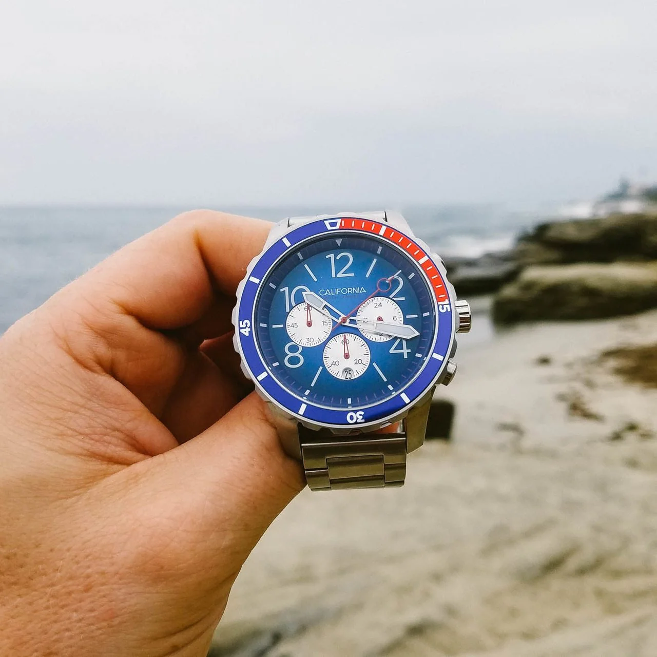 California Watch Co. Mavericks Chrono SS Navy Red - Image 7