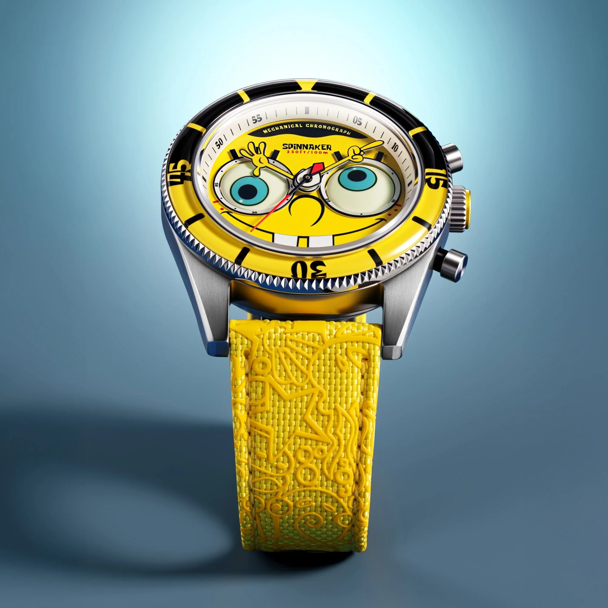 Spinnaker Fleuss Mechanical Chronograph SpongeBob SquarePants Eyedial Limited Edition Googly Yellow - Image 5