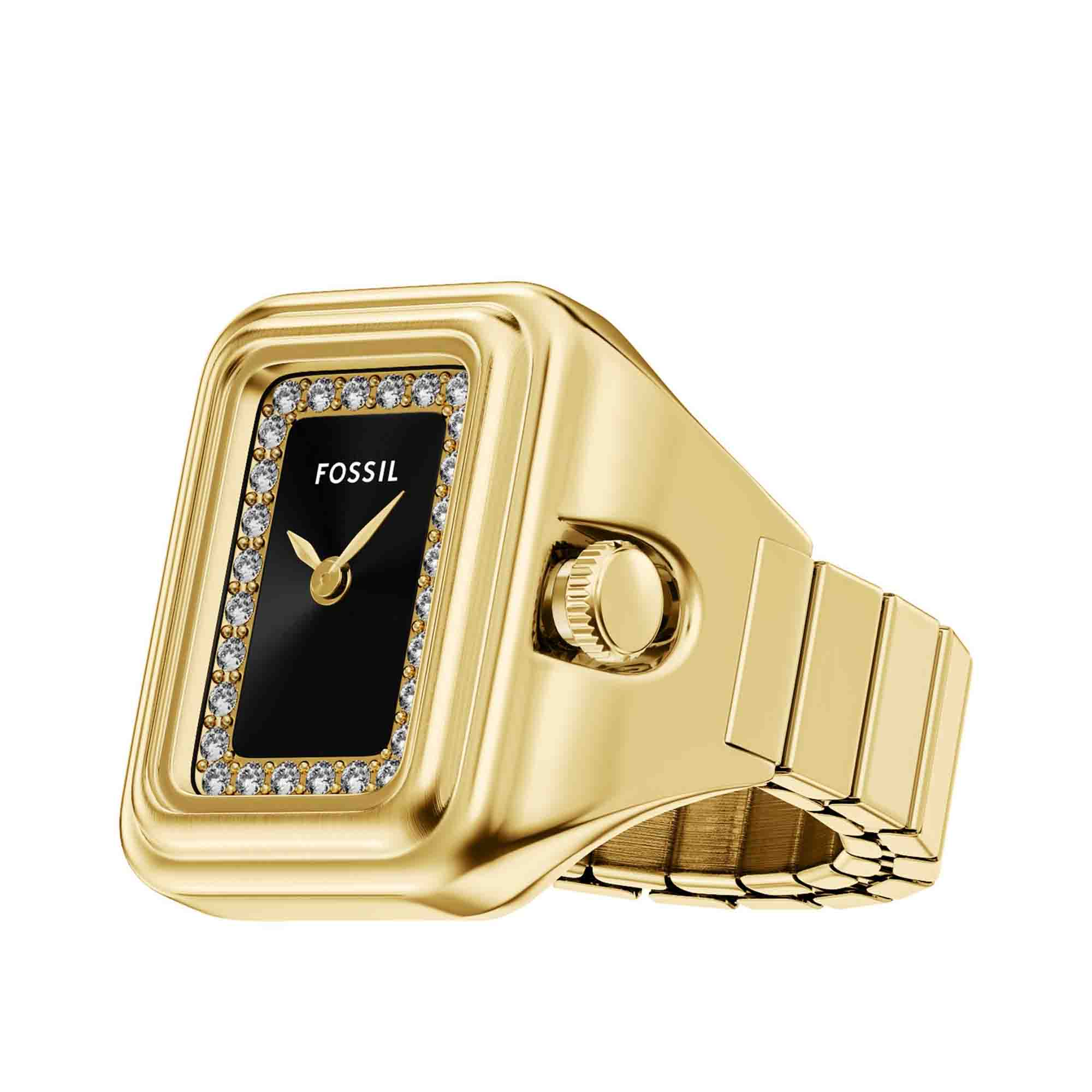 Fossil Raquel Watch Ring Two-Hand Black Gold SS - Image 6