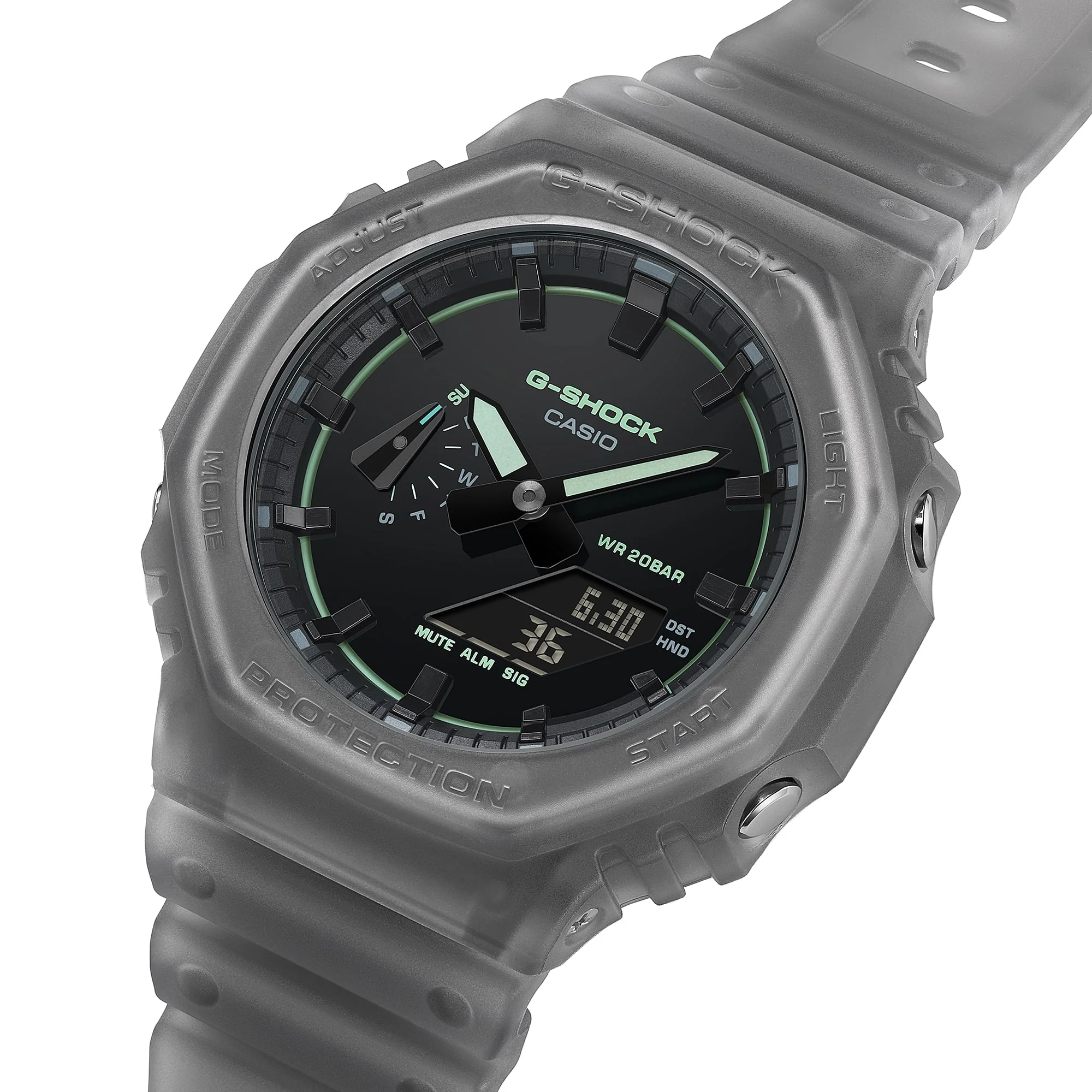 G-Shock GA2100 Smoke Light Ana-Digi Gray Green - Image 3