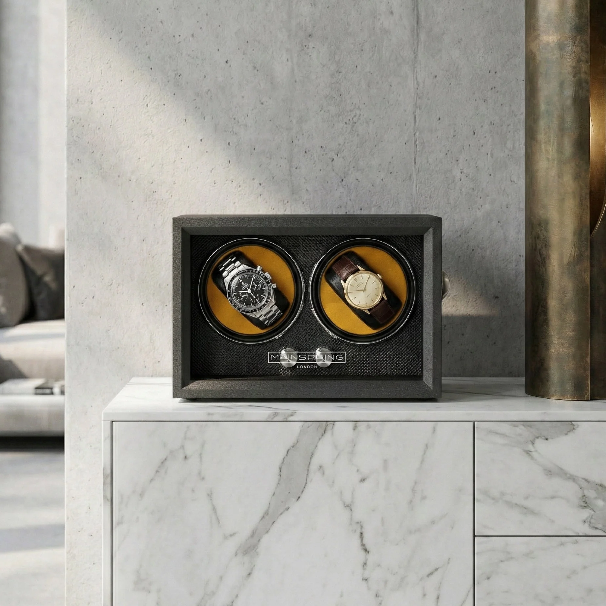 Mainspring Guardian Dual Slot Watch Winder Noir Vault - Image 4