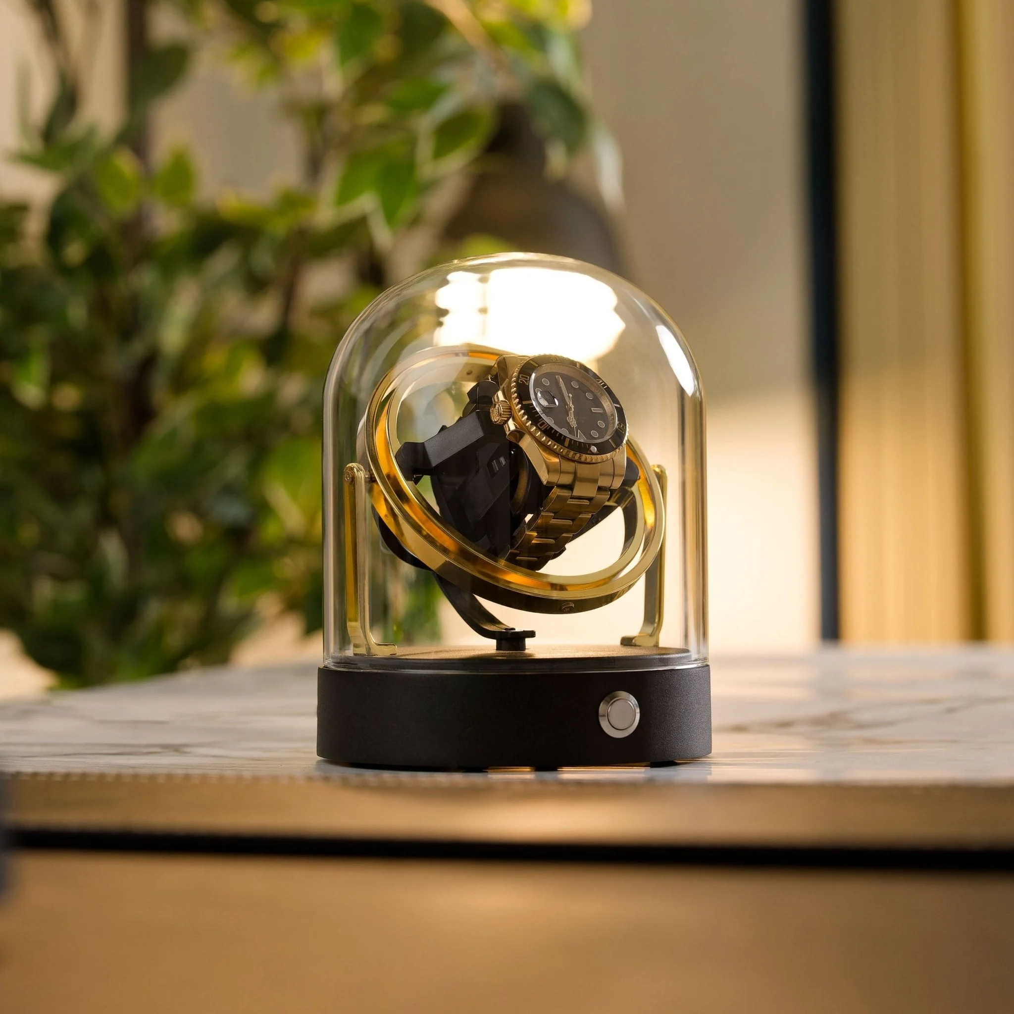 Mainspring Astronomy Gyroscope Watch Winder Gold Saturn - Image 3