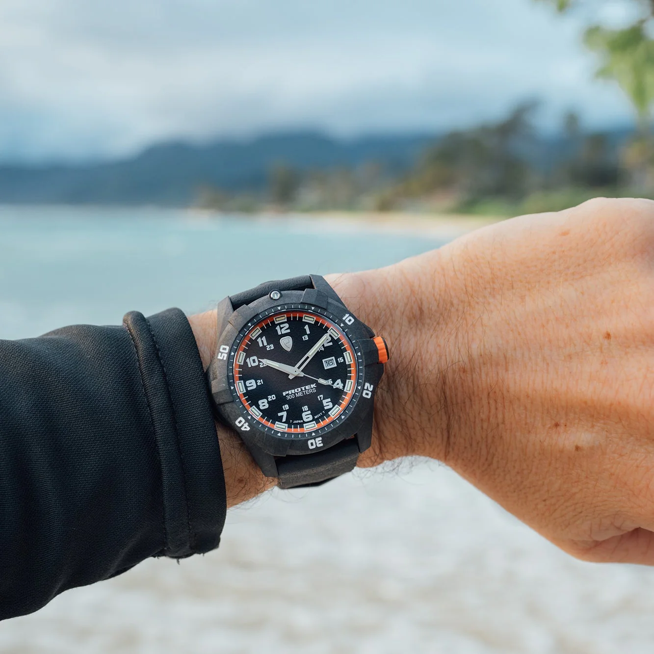 ProTek Carbon Dive PT1004 Series Tritium Black Orange - Image 2