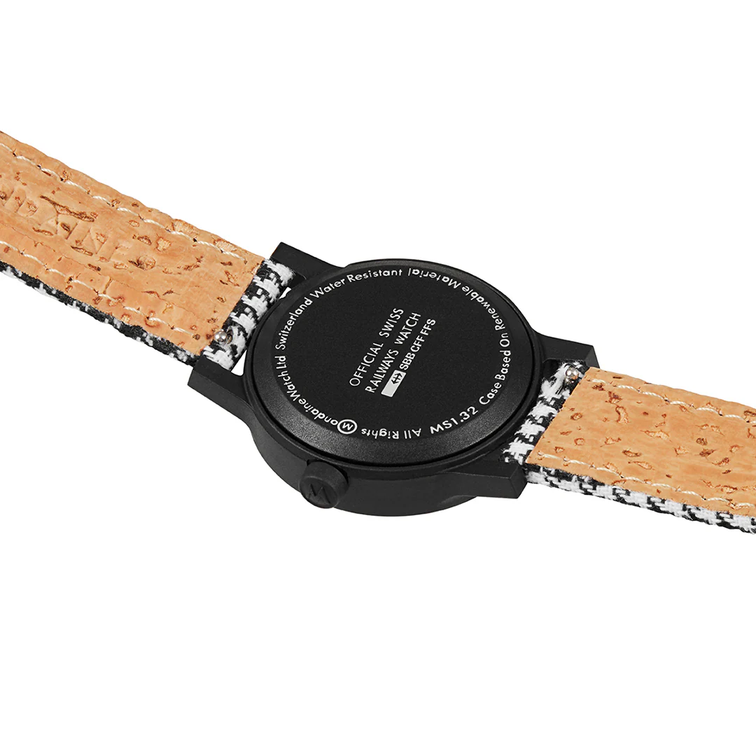 Mondaine Essence Recycled PET 32mm Black Houndstooth - Image 5
