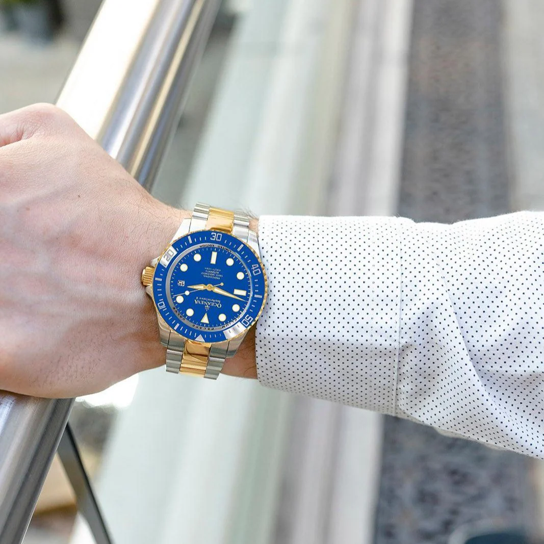 Oceaneva Deep Marine Explorer II Automatic 1250M Pro Diver Watch Blue Yellow Gold Limited Edition - Image 2