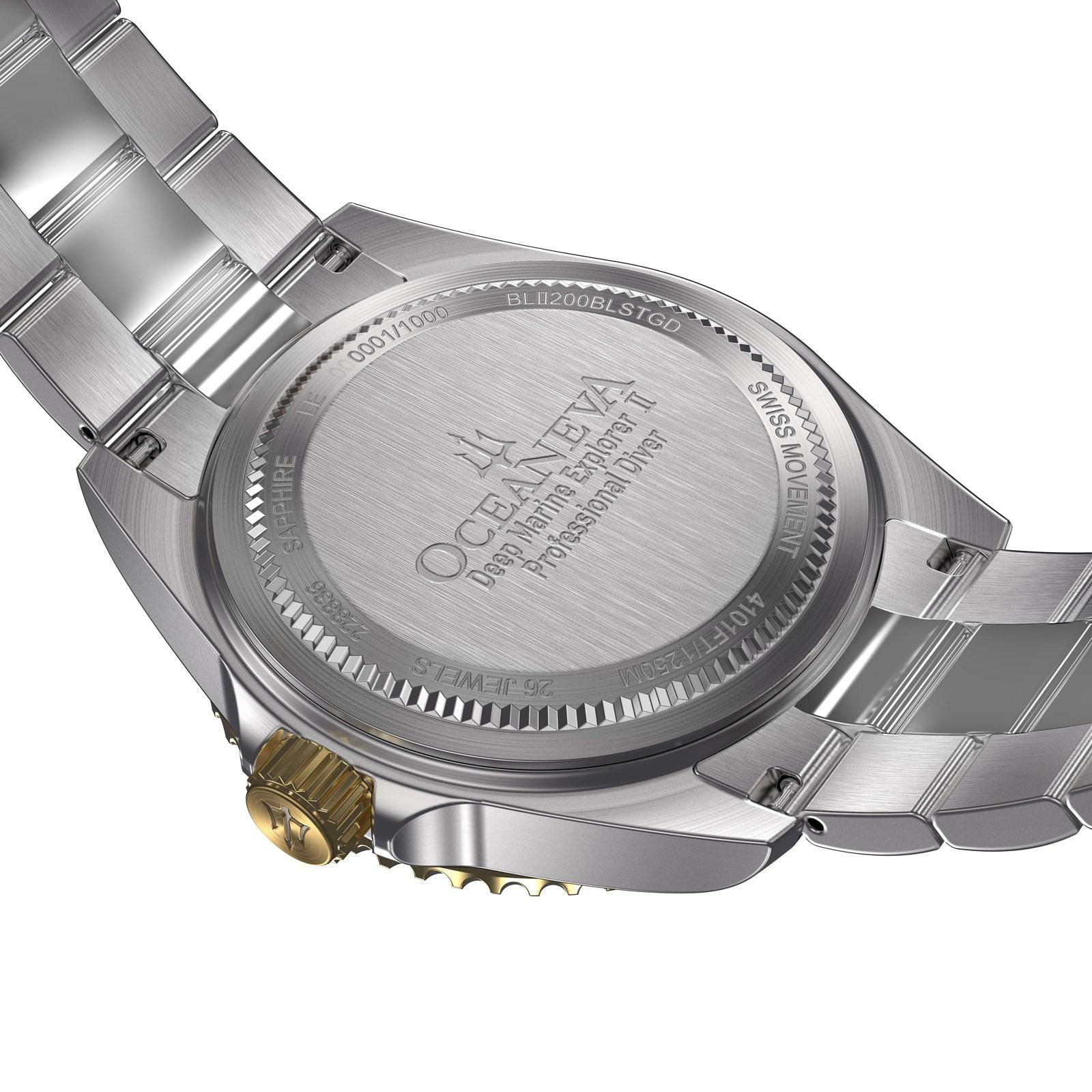 Oceaneva Deep Marine Explorer II Automatic 1250M Pro Diver Watch Blue Yellow Gold Limited Edition - Image 7