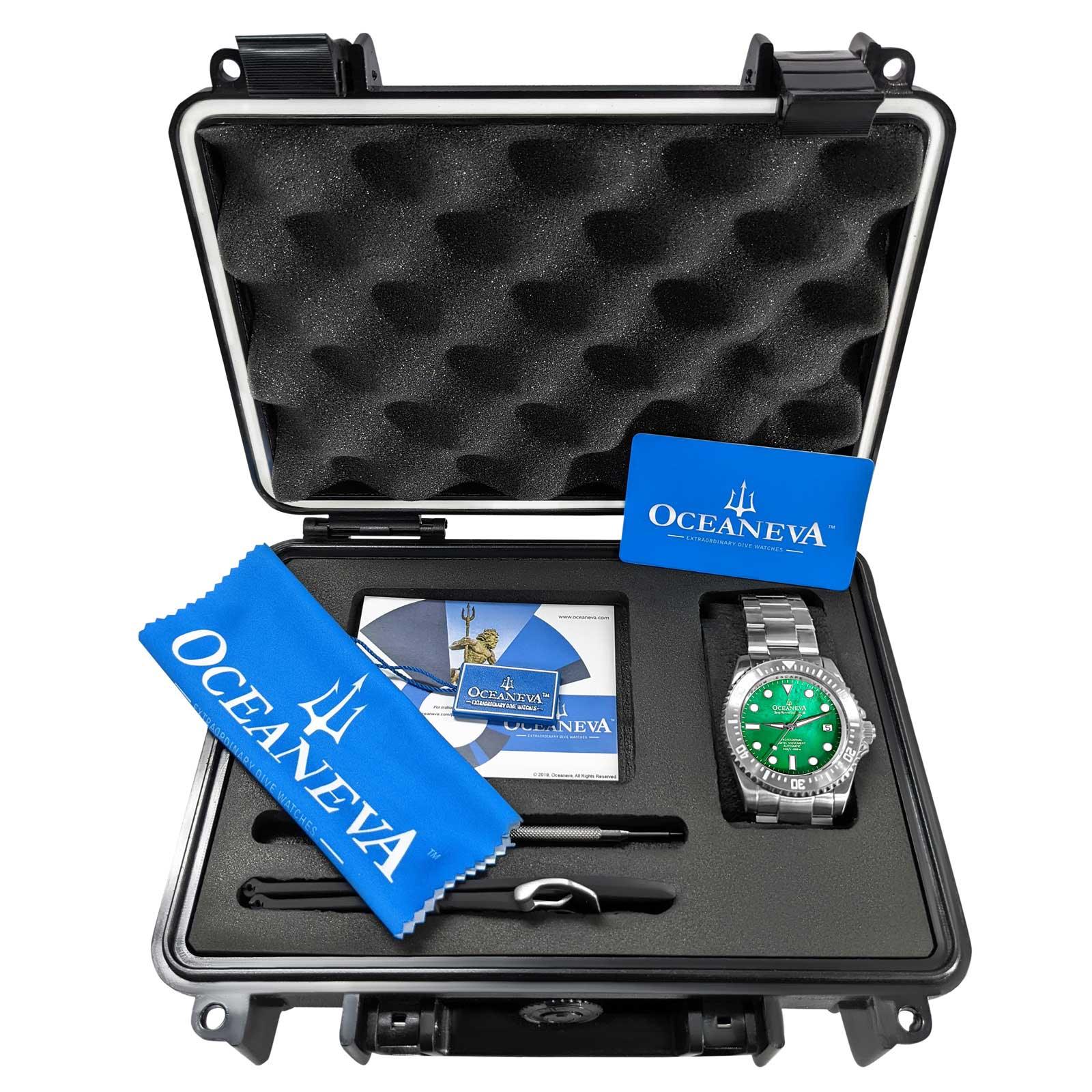 Oceaneva Deep Marine Explorer III Automatic 3000M Pro Diver Green Mother Of Pearl Limited Edition - Image 6