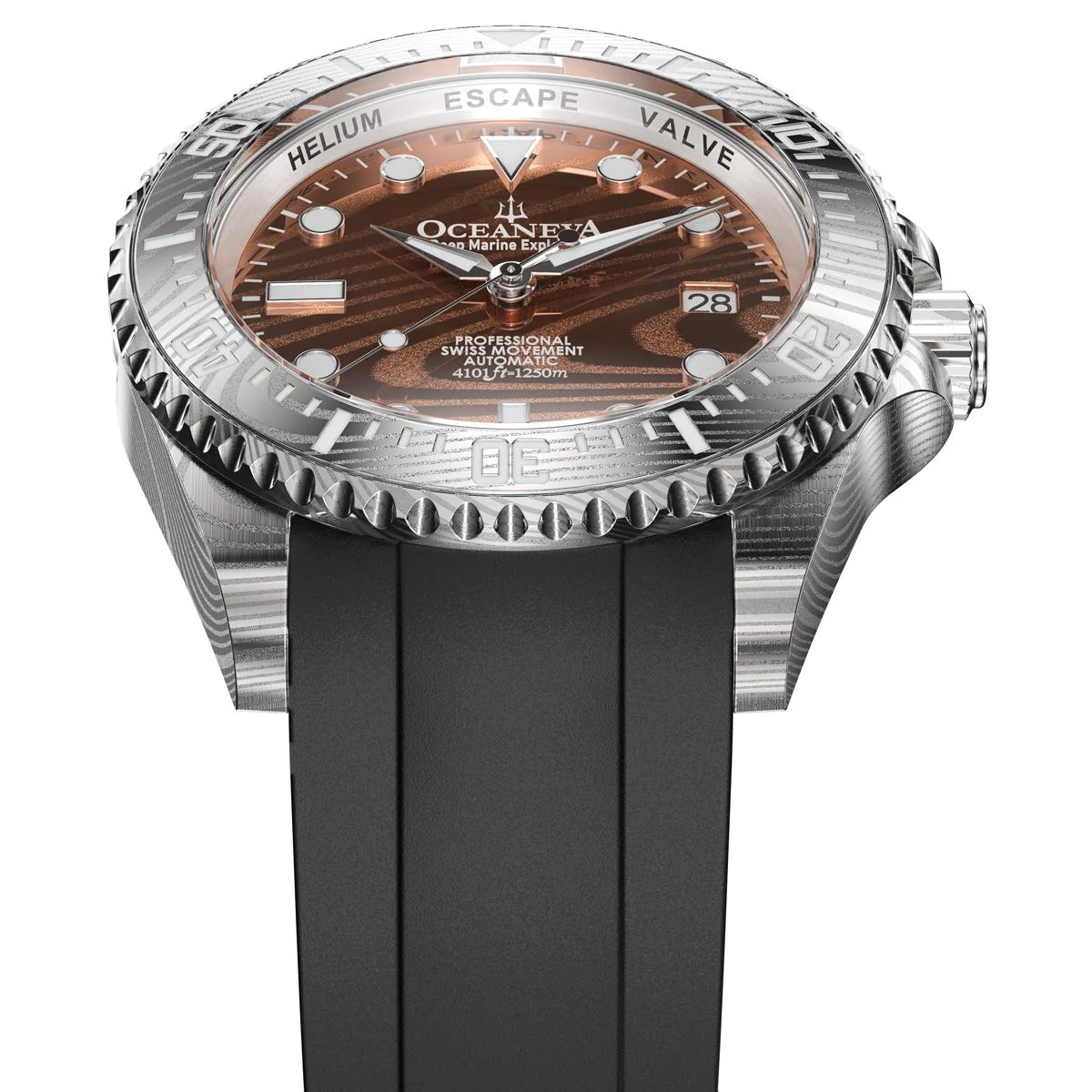 Oceaneva Deep Marine Explorer II Damascus Coffee Brown Limited Edition - Image 7