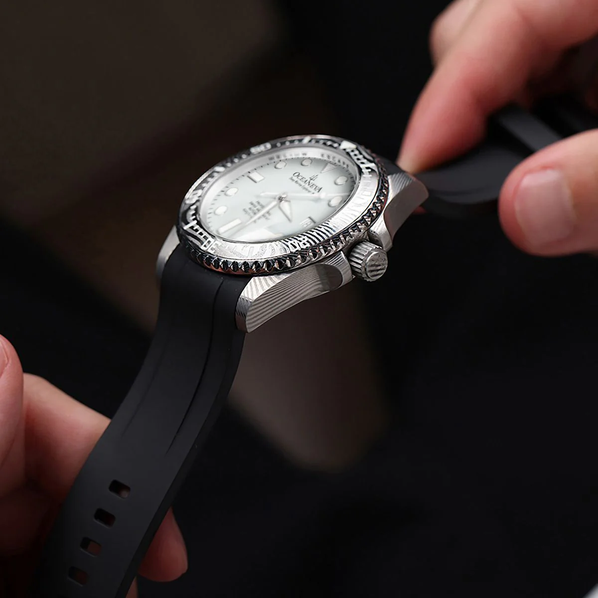 Oceaneva Deep Marine Explorer II Damascus White Black Limited Edition - Image 4