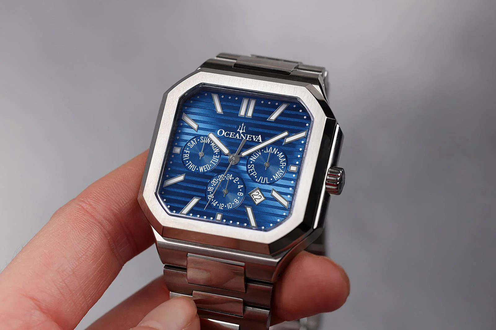Oceaneva Tenuis Automatic Thin Calendar Blue - Image 8