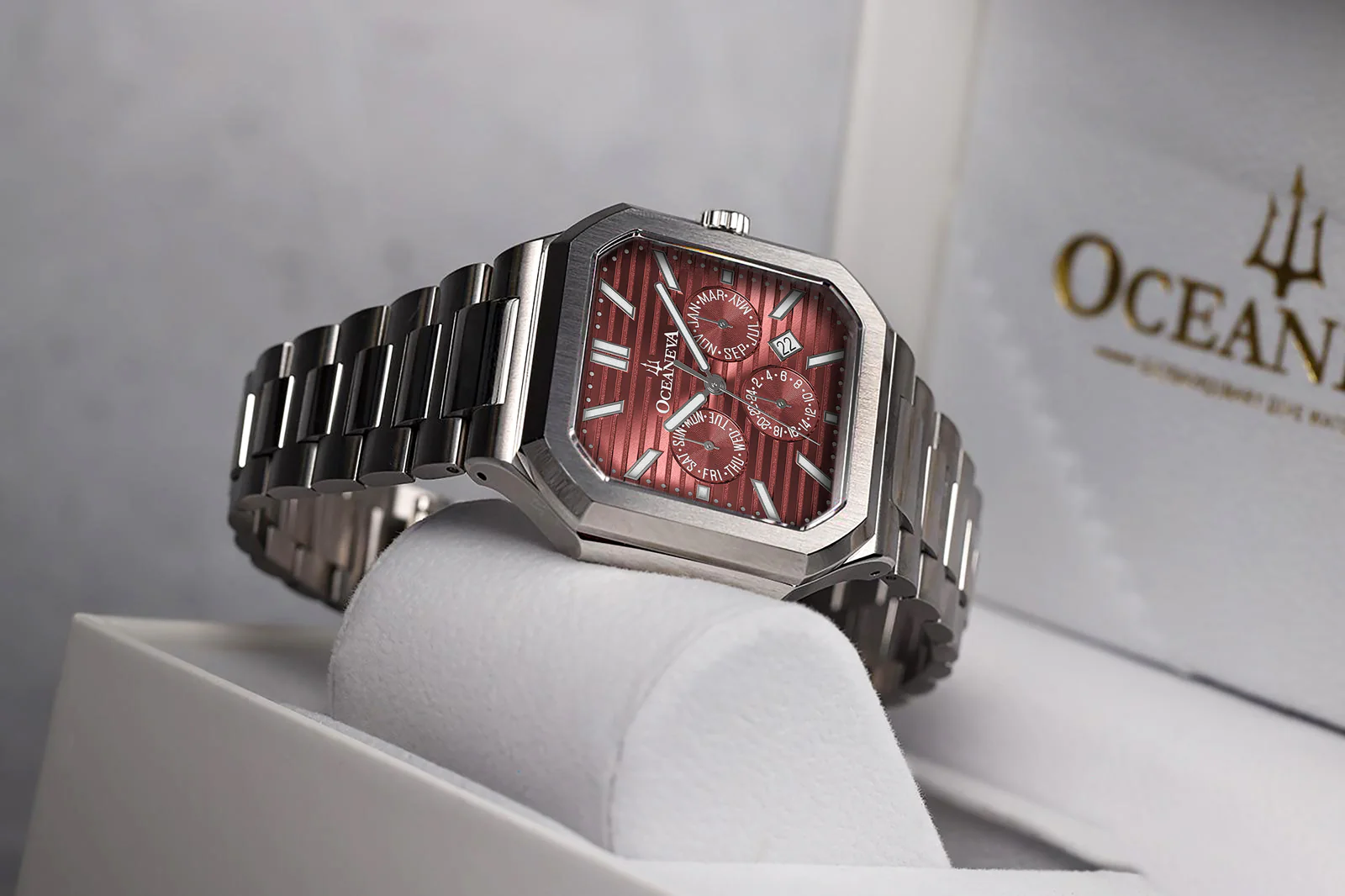 Oceaneva Tenuis Automatic Thin Calendar Burgundy - Image 5