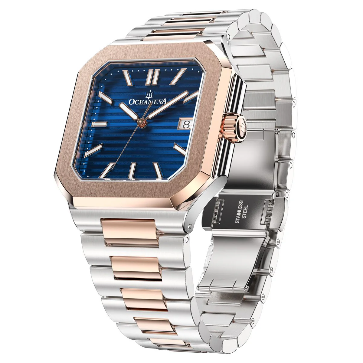 Oceaneva Tenuis Ultra-Thin Swiss Automatic Blue Rose Gold - Image 15