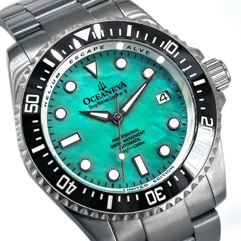Oceaneva Titanium Deep Marine Explorer II Automatic 1250M Aquamarine Mother of Pearl Limited Edition - Image 4