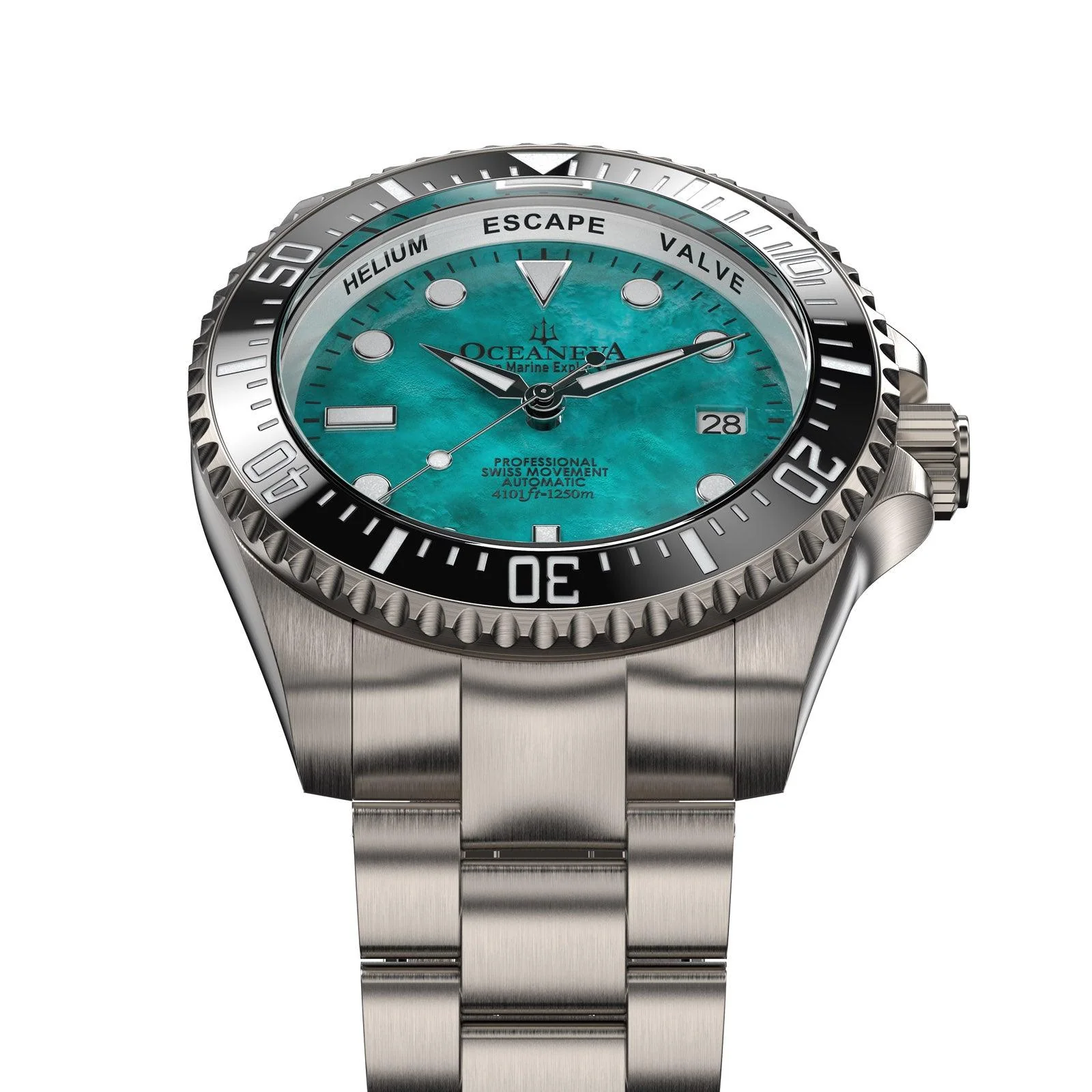 Oceaneva Titanium Deep Marine Explorer II Automatic 1250M Aquamarine Mother of Pearl Limited Edition - Image 5