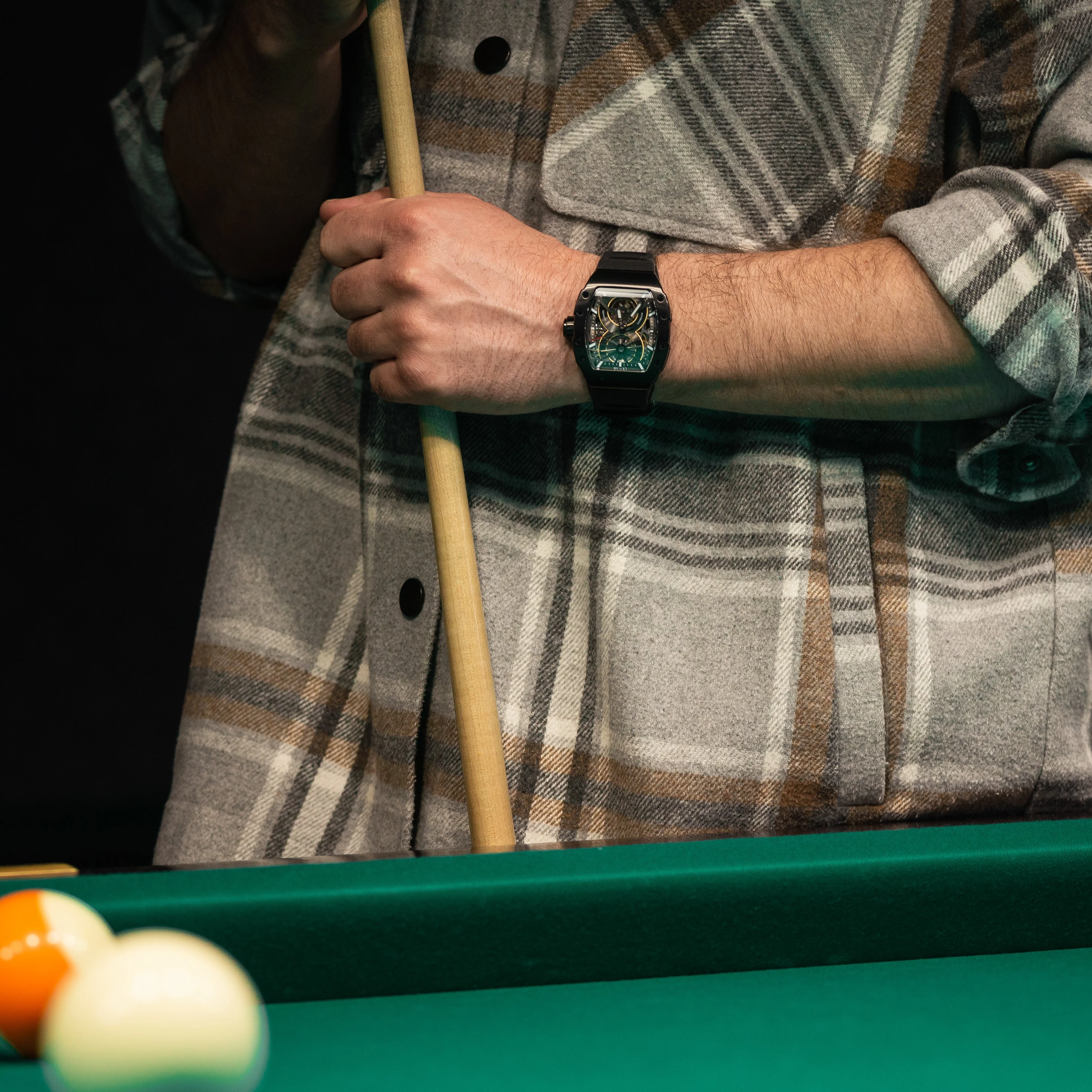 OLTO-8 SHOT Skeleton Automatic Watch Black - Image 2