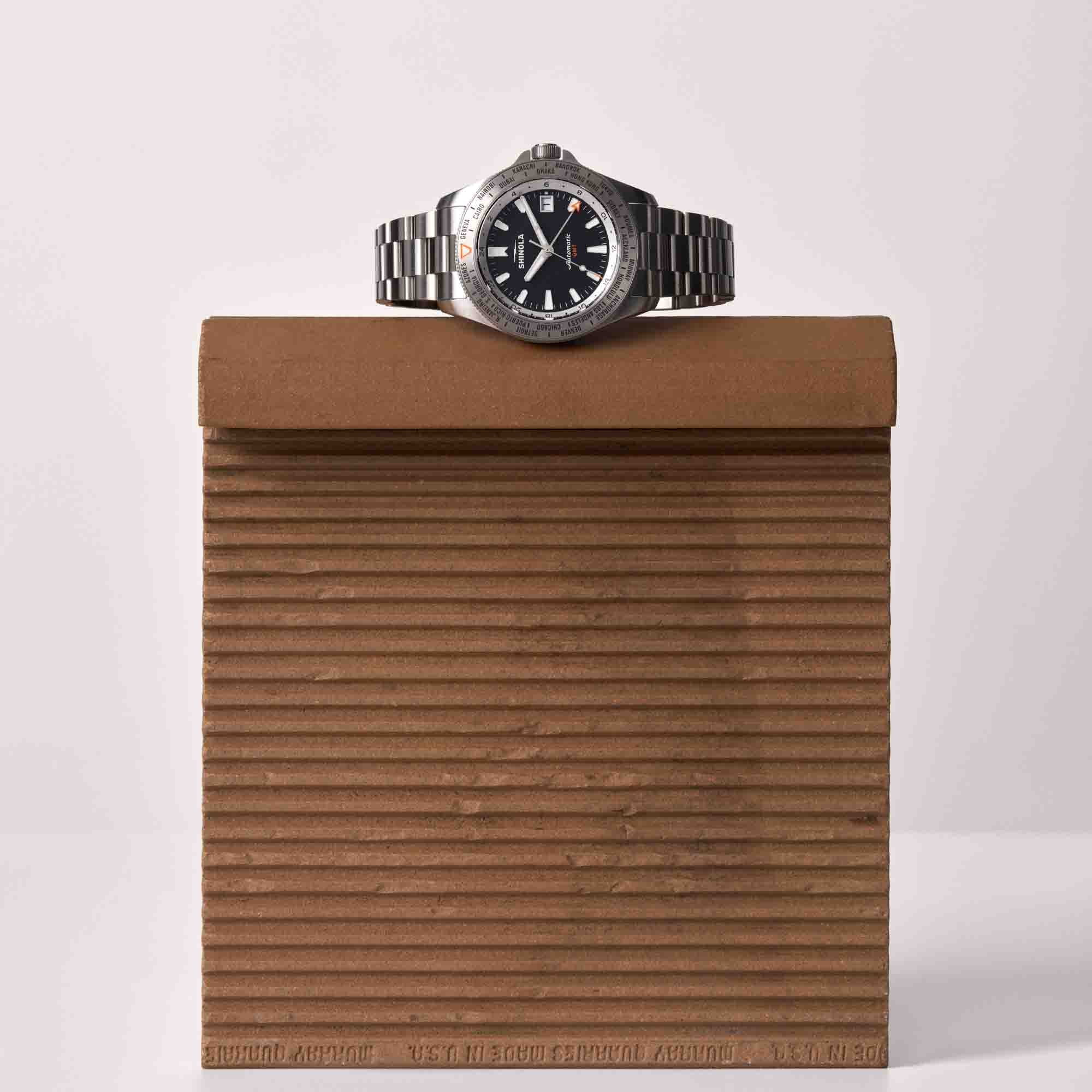 Shinola Monster Automatic GMT Worldtimer 40mm Silver SS - Image 5