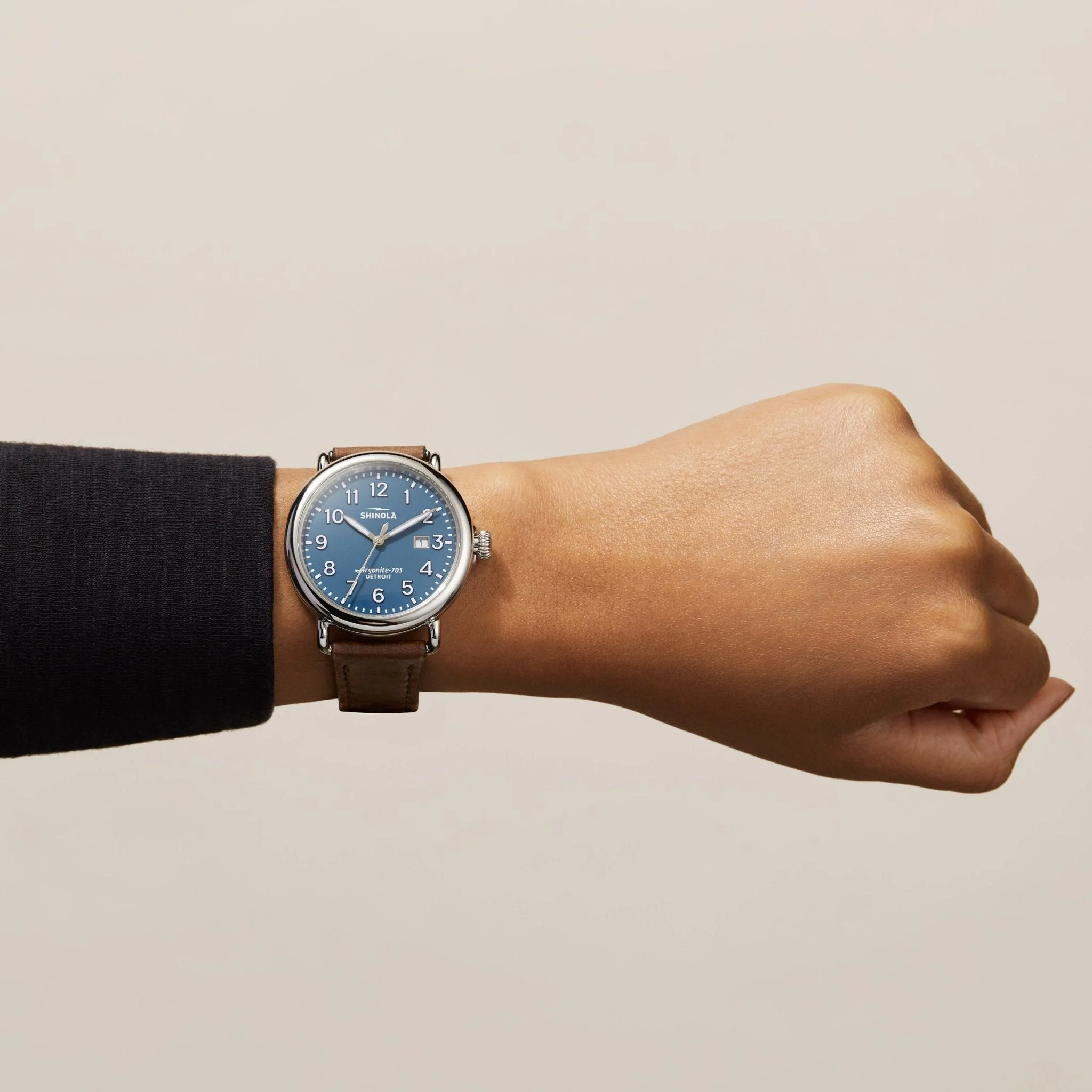 Shinola Runwell 41mm Blue Brown - Image 4