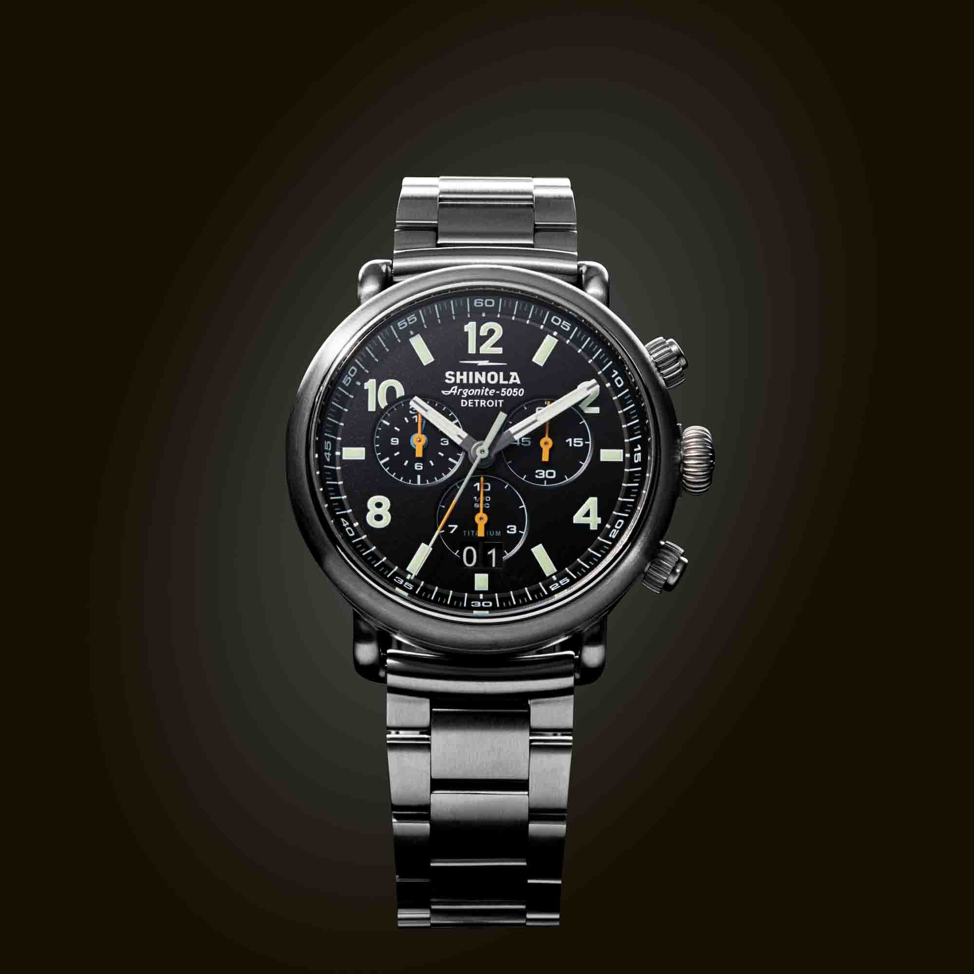 Shinola Runwell Chronograph West Wind 42mm Gift Set Black - Image 4
