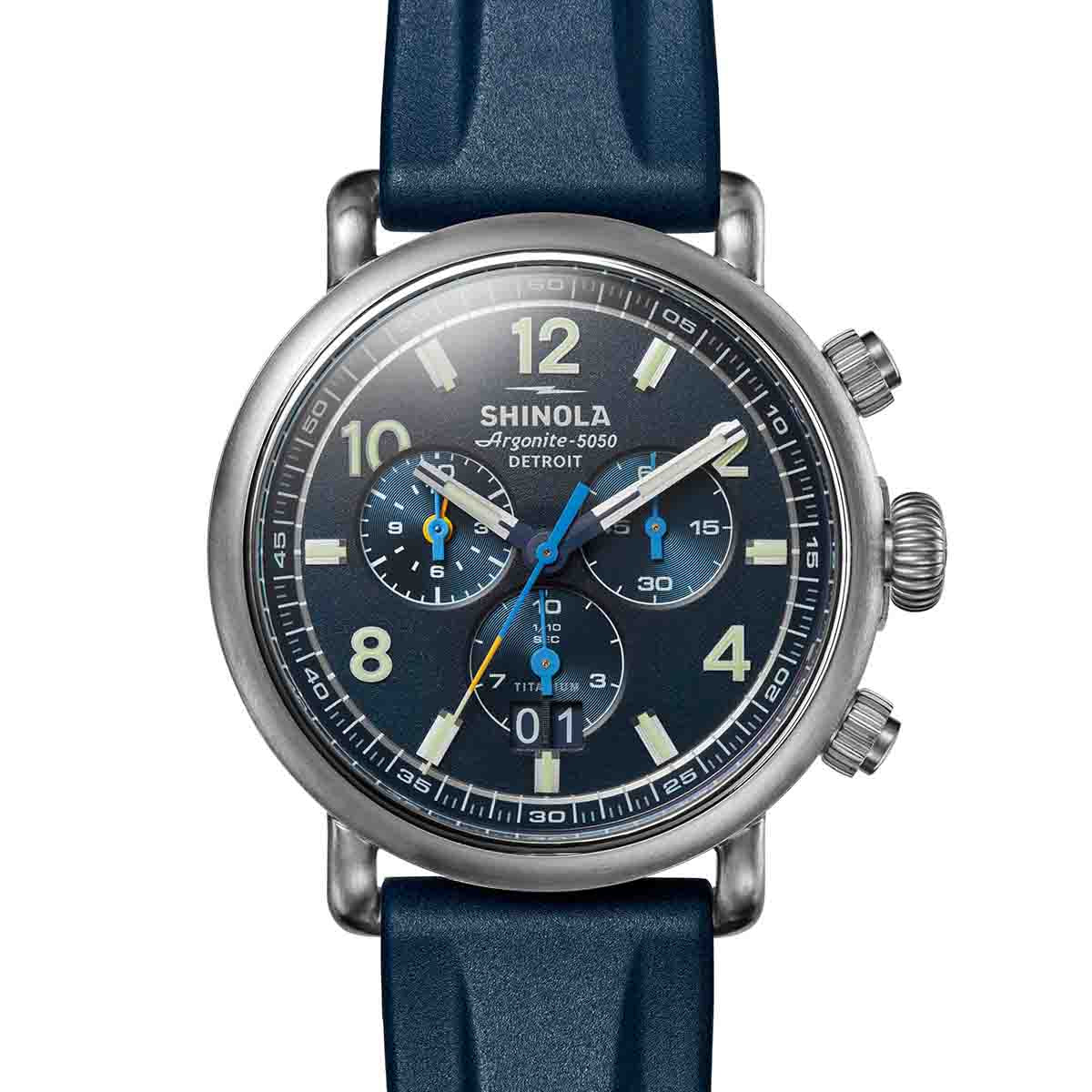 Shinola Runwell Chronograph West Wind 42mm Gift Set Midnight Blue - Image 5