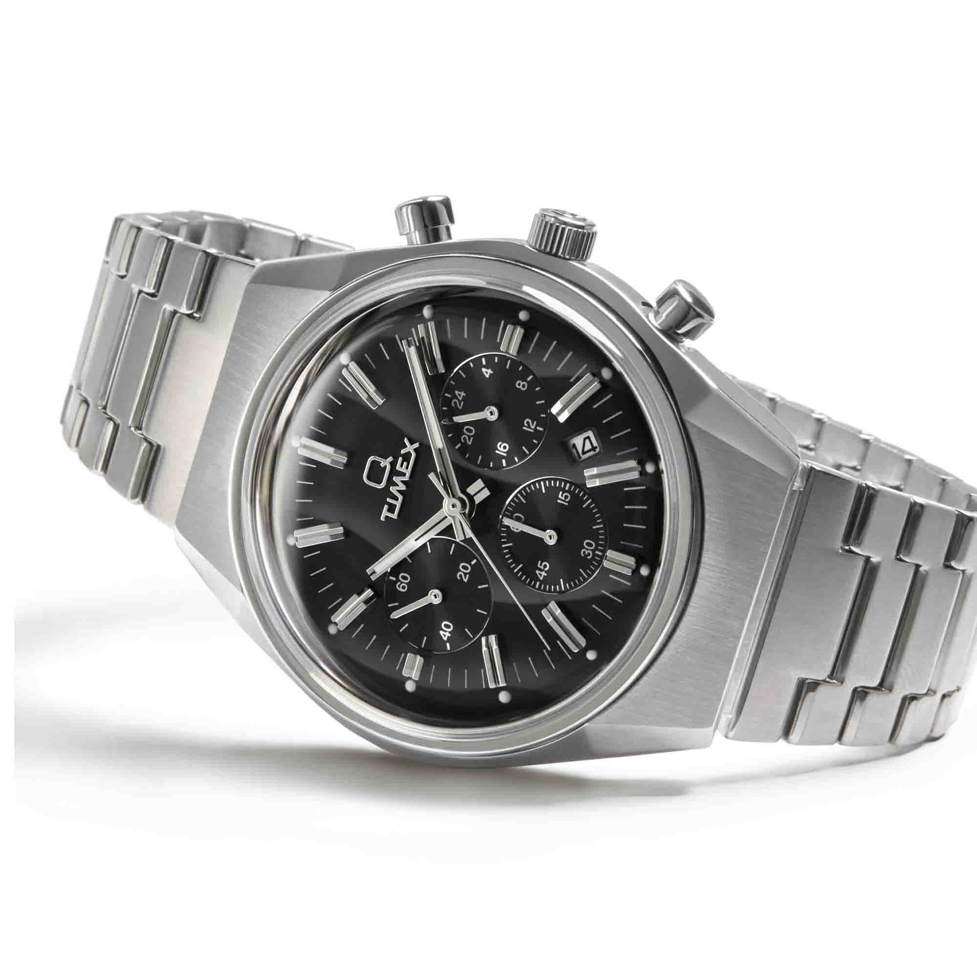 Timex Q Falcon Eye Chronograph 40mm Black SS - Image 3