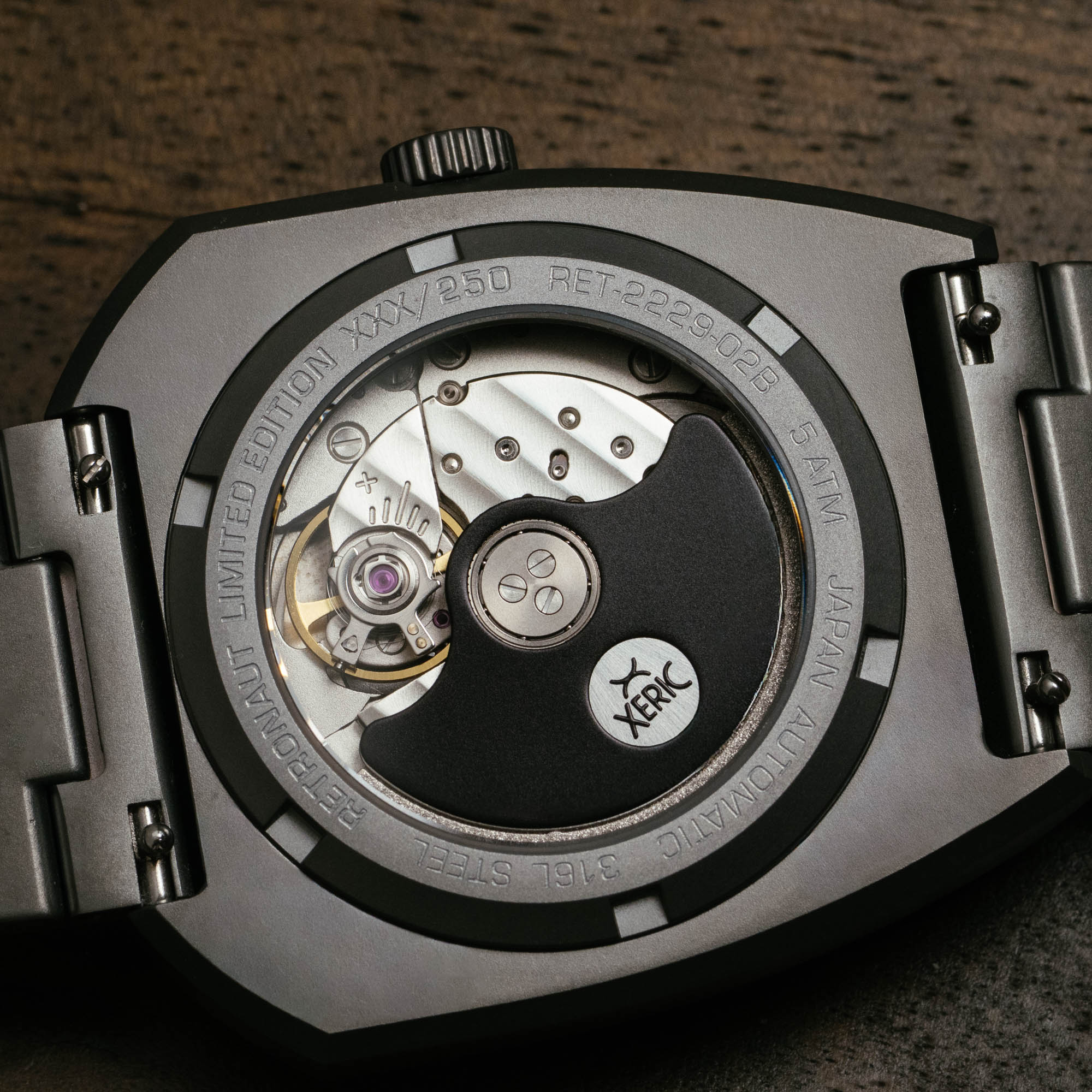 Xeric Retronaut Automatic Wandering Hour Matte Gunmetal Orange - Image 18